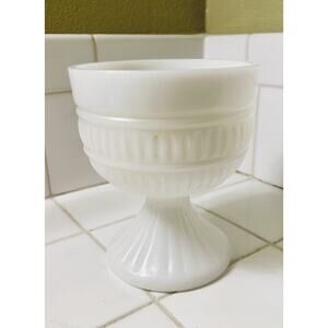 Vintage White Milk Glass Pedestal Compote 5.75"